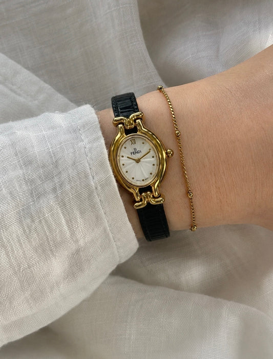 Fendi Chameleon Watch 640L Gold with 9 Interchangeable Straps