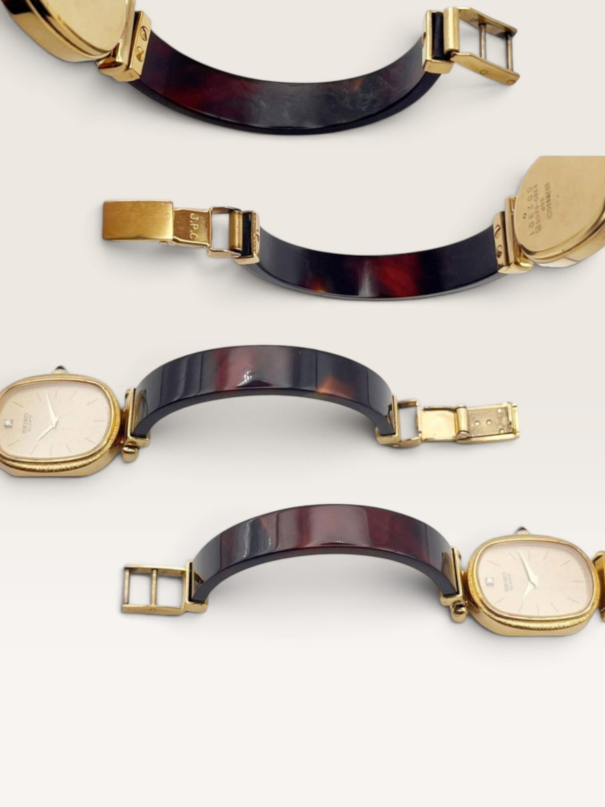 SEIKO 1P Diamond Gold-Tone Oval Vintage Watch