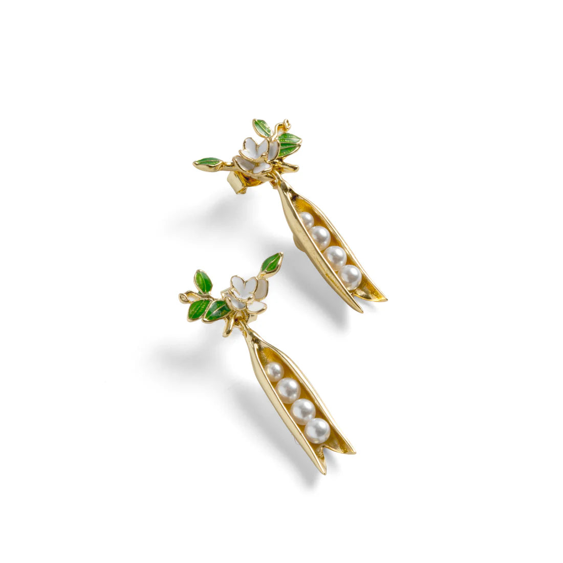 Peapod Drop Earrings — Bill Skinner