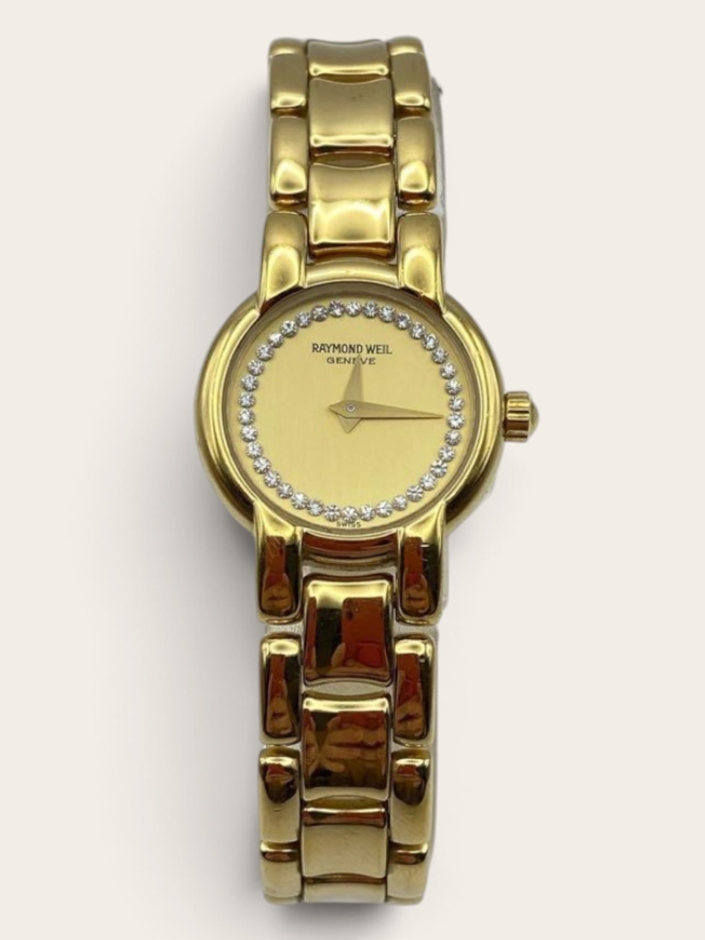 RAYMOND WEIL Gold-Tone Clear-Stone Bracelet Watch
