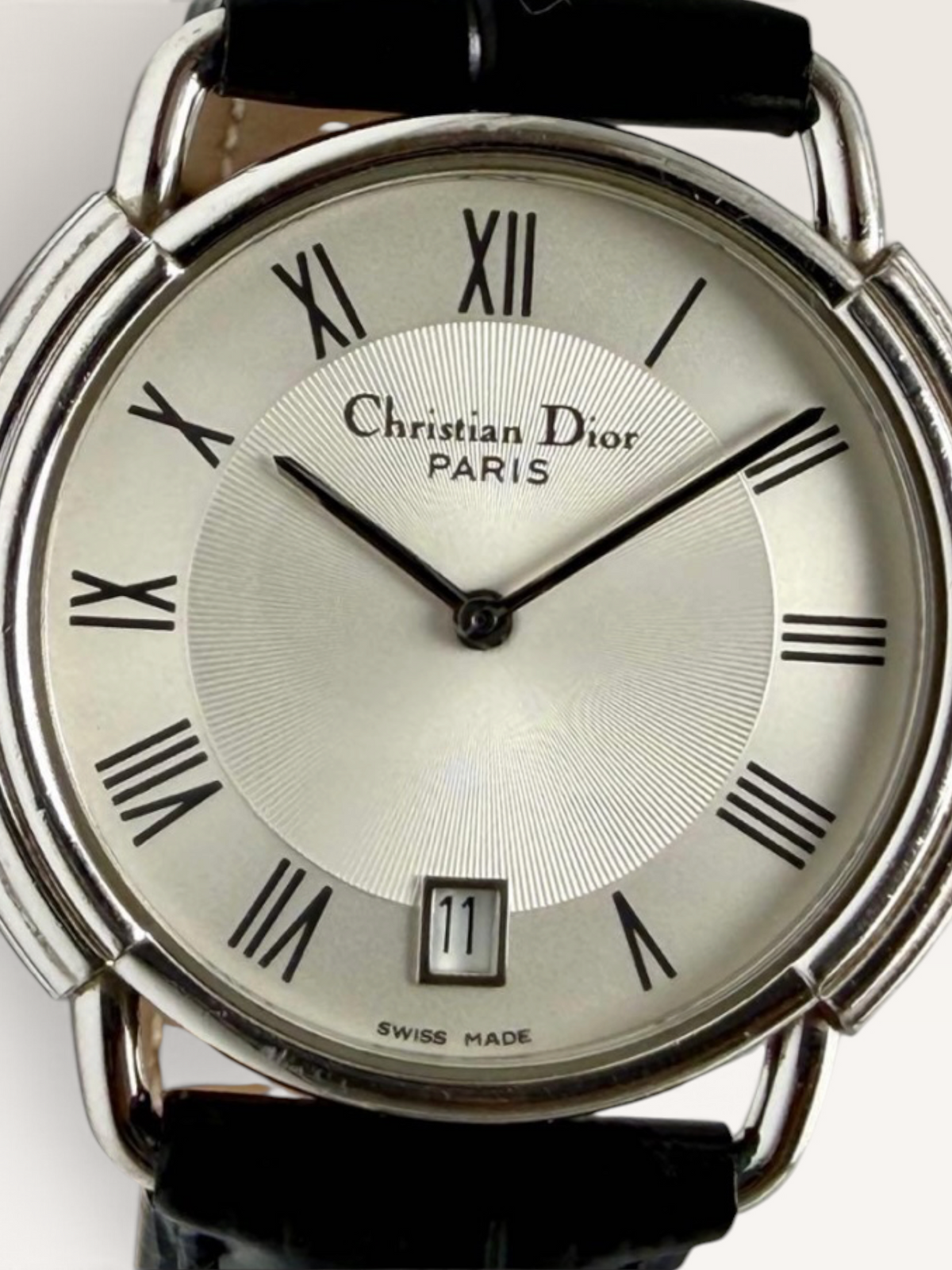 Christian Dior  Guilloché Roman Date Vintage Watch
