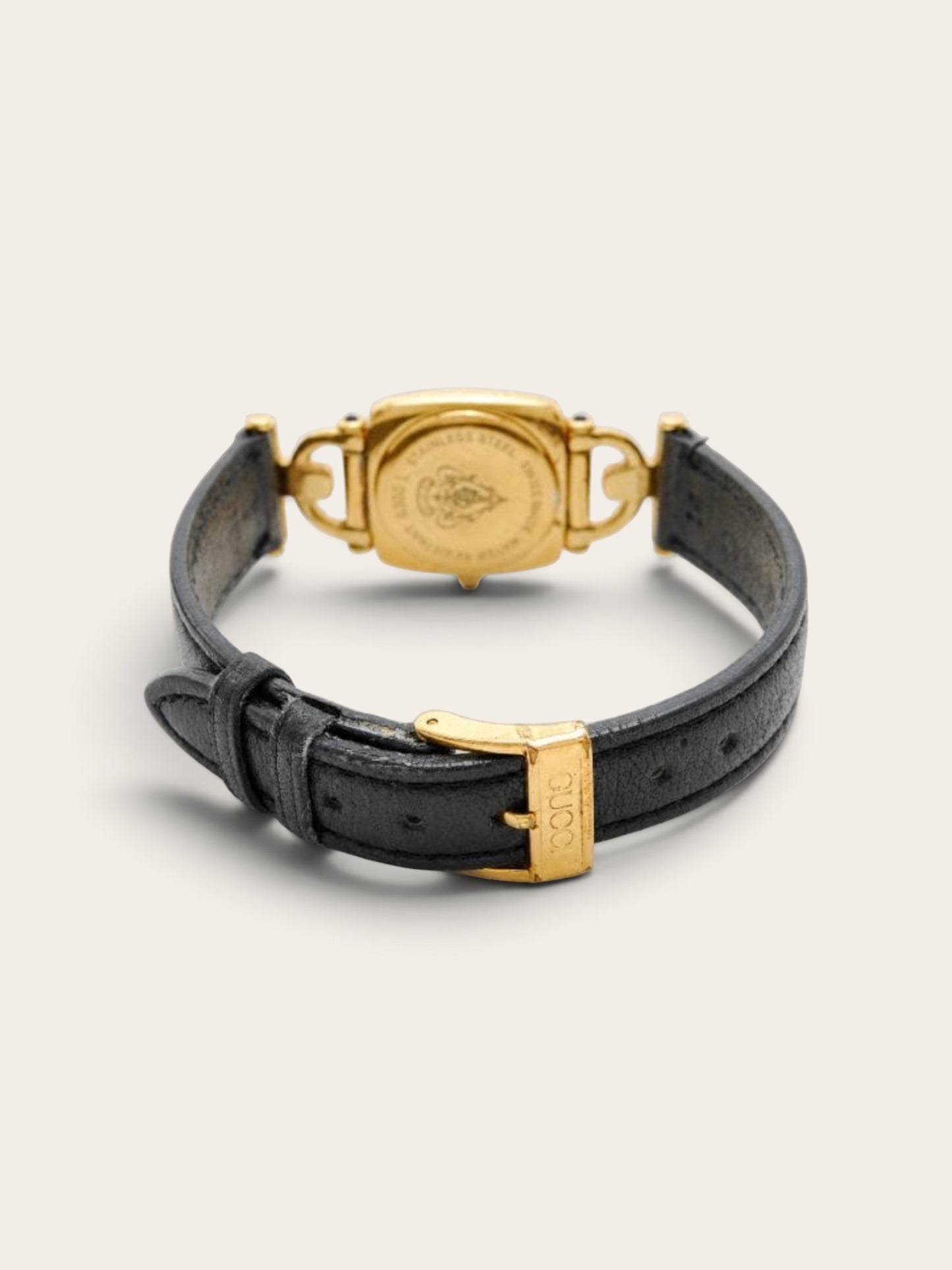 GUCCI Logo Bezel Black Dial Watch