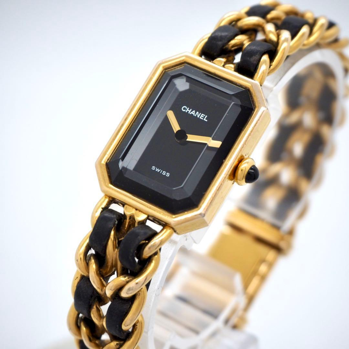 CHANEL Première Vintage Watch — Black Dial × Gold