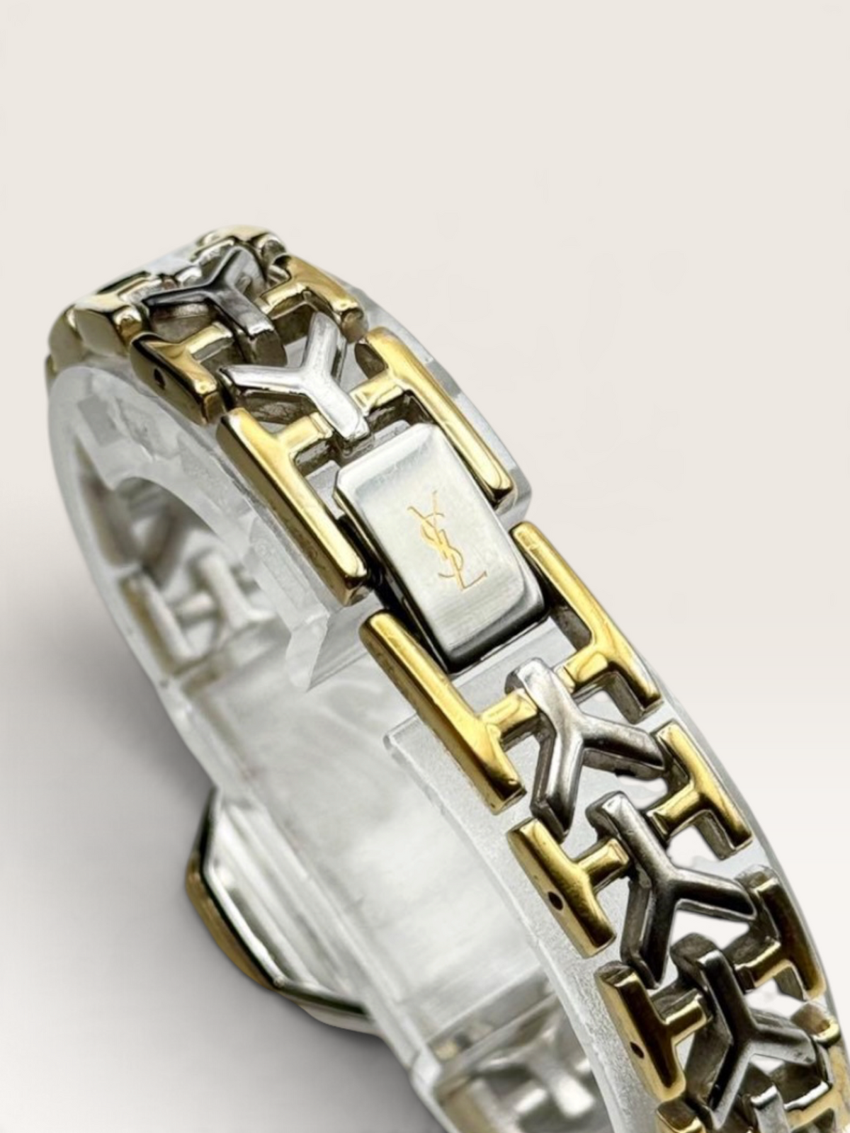 Yves Saint Laurent Octagonal Two-Tone Bracelet Watch