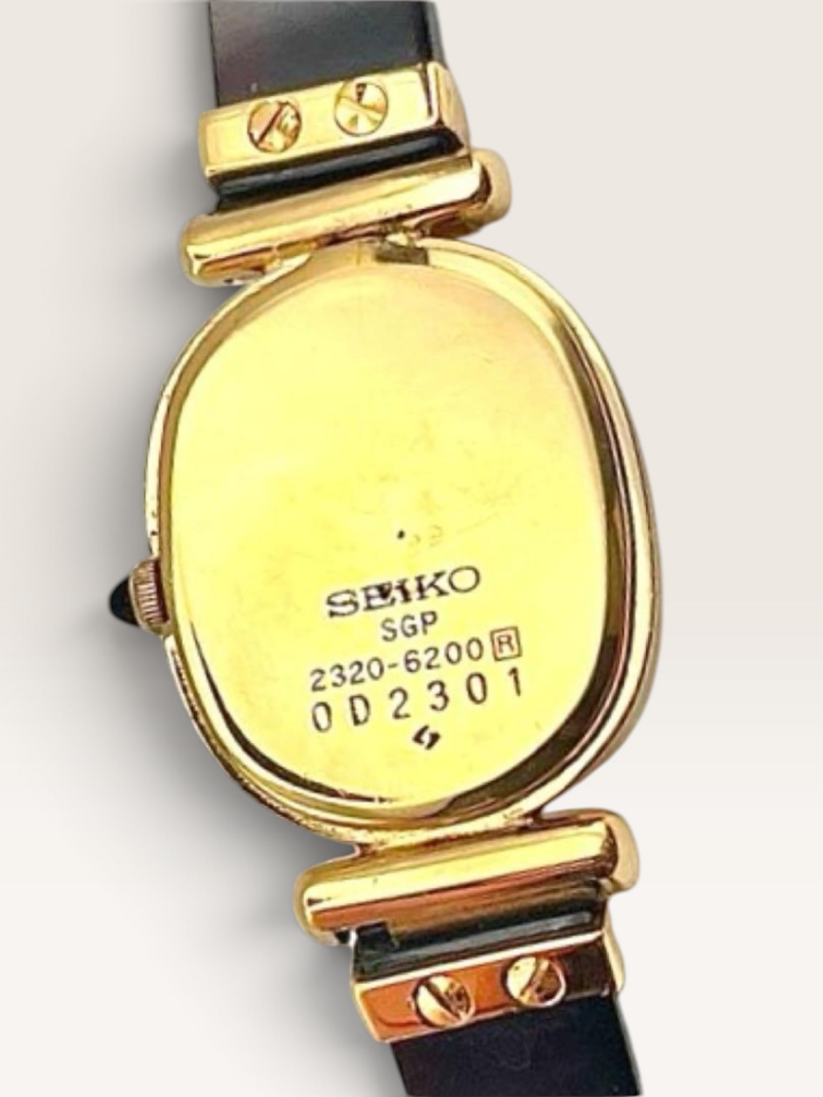 SEIKO 1P Diamond Gold-Tone Oval Vintage Watch