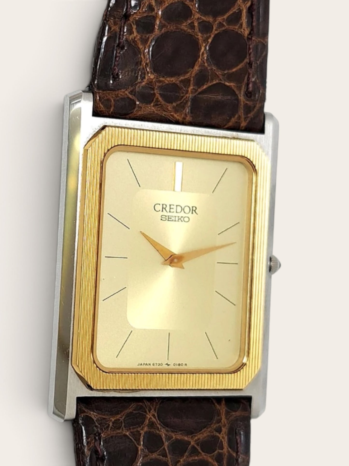 SEIKO CREDOR Two-Tone Rectangular Watch