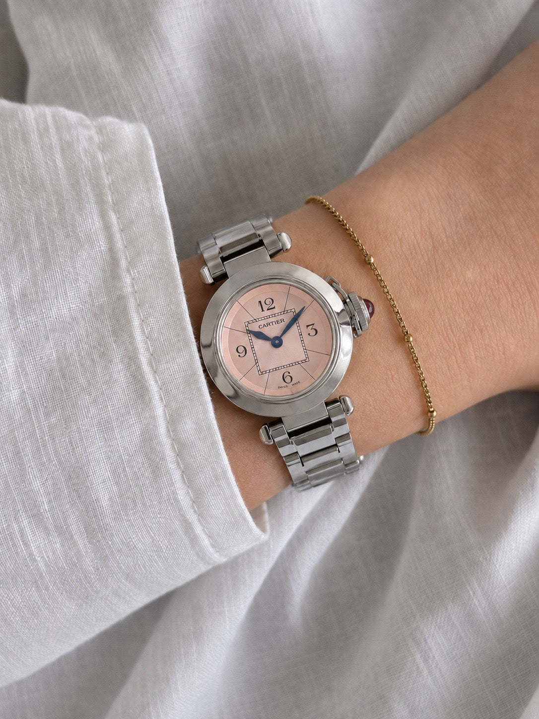 Cartier Miss Pasha Pink Dial Quartz Watch