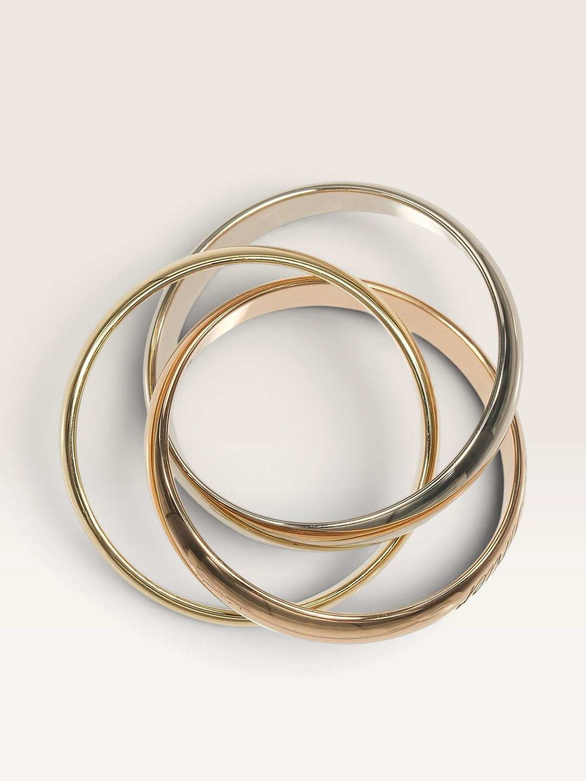 Cartier Trinity 18K Three-Tone Gold Ring – 3.5mm Band, Size 52