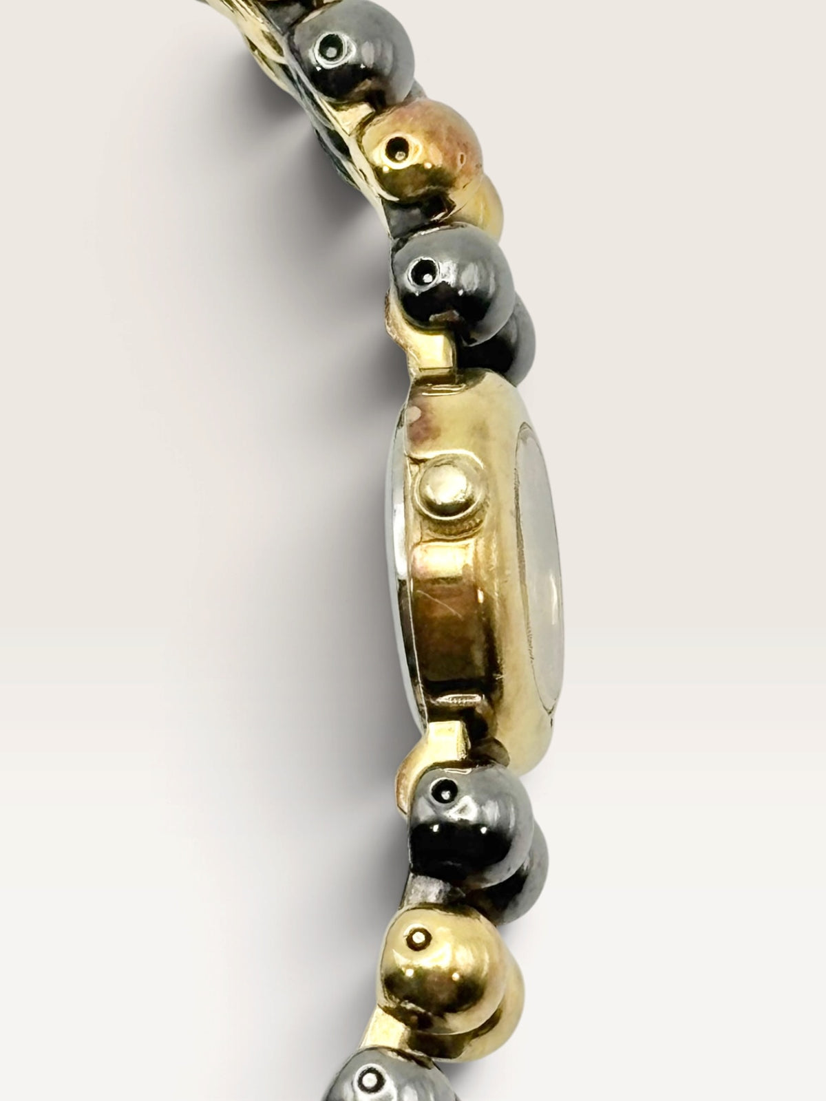 SEIKO 1E20-0290 Vintage Two-Tone Beaded Bracelet Quartz Watch