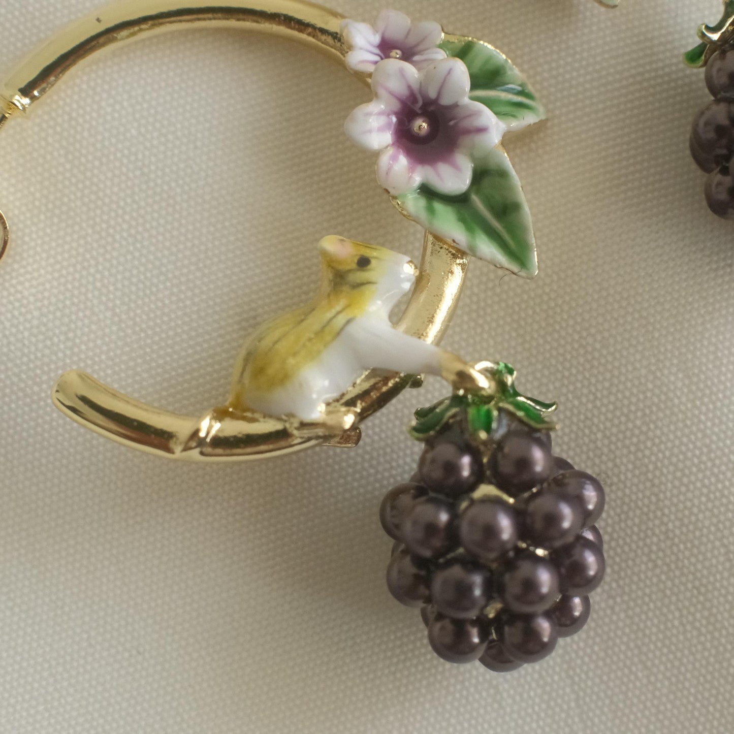 Blackberry Mouse Hoop Earrings