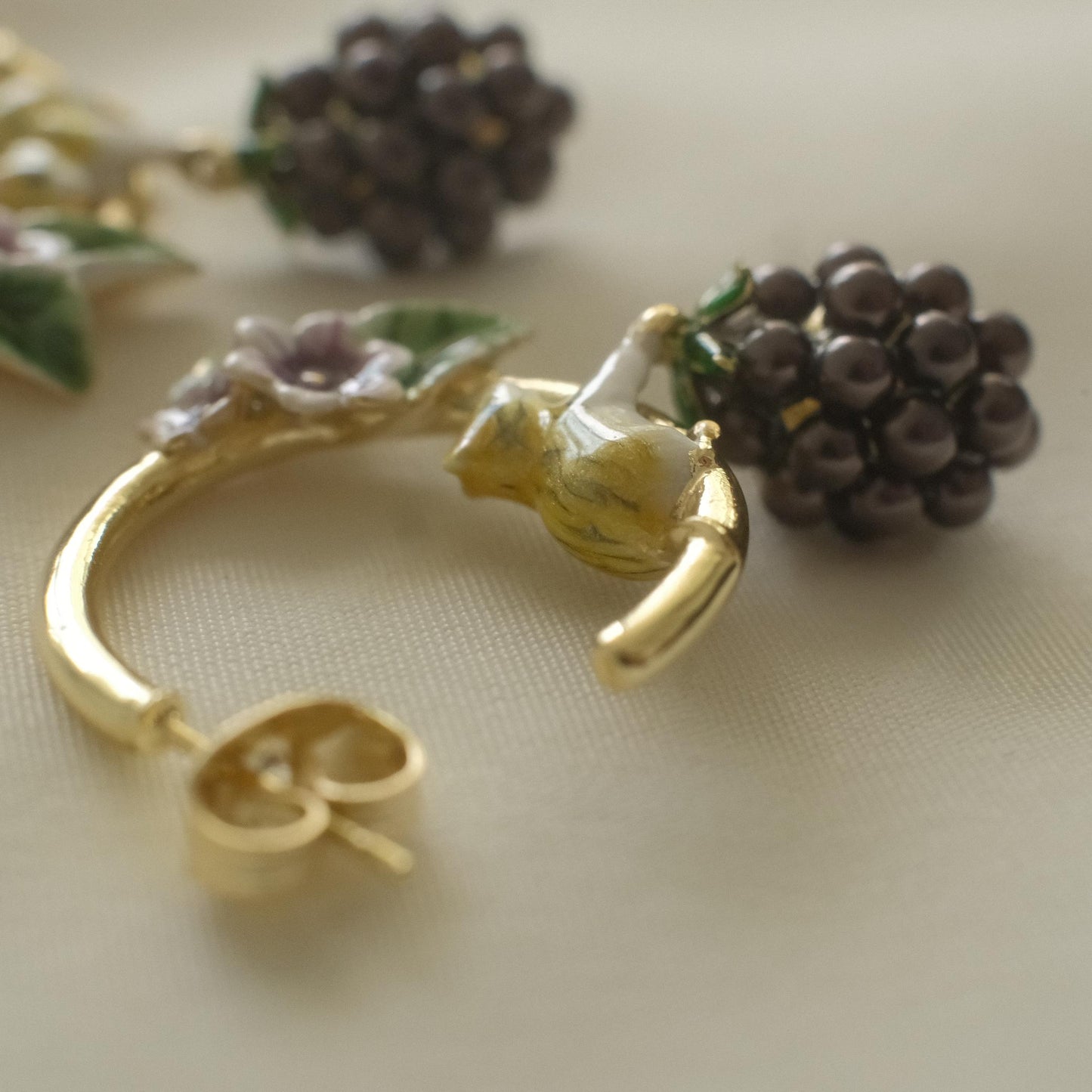 Blackberry Mouse Hoop Earrings