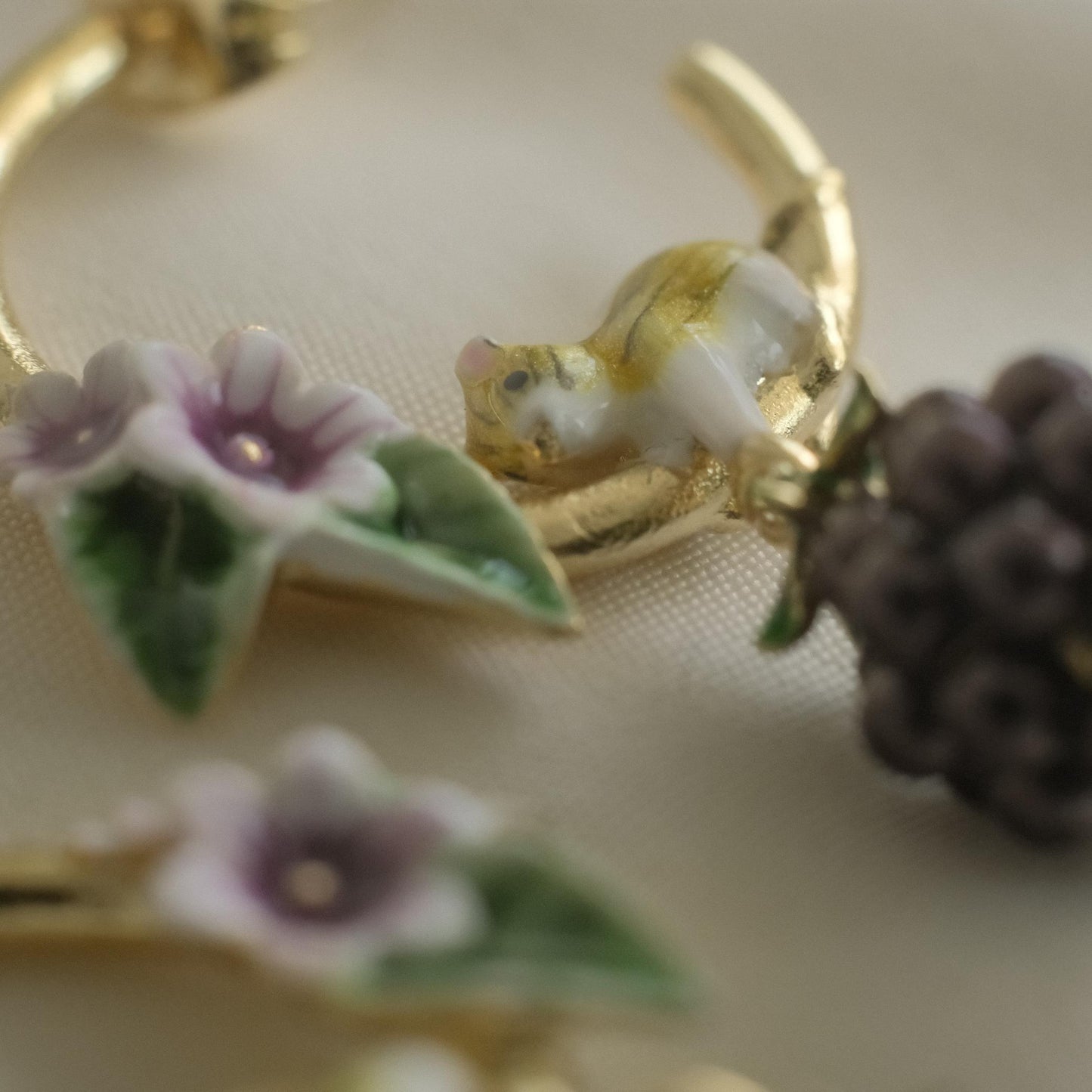 Blackberry Mouse Hoop Earrings