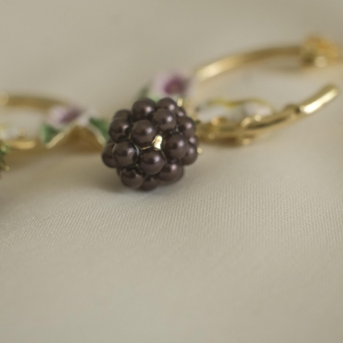 Blackberry Mouse Hoop Earrings