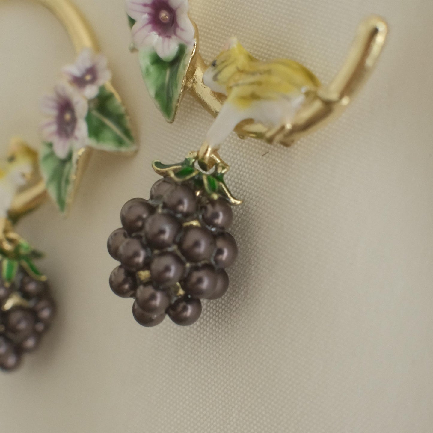 Blackberry Mouse Hoop Earrings