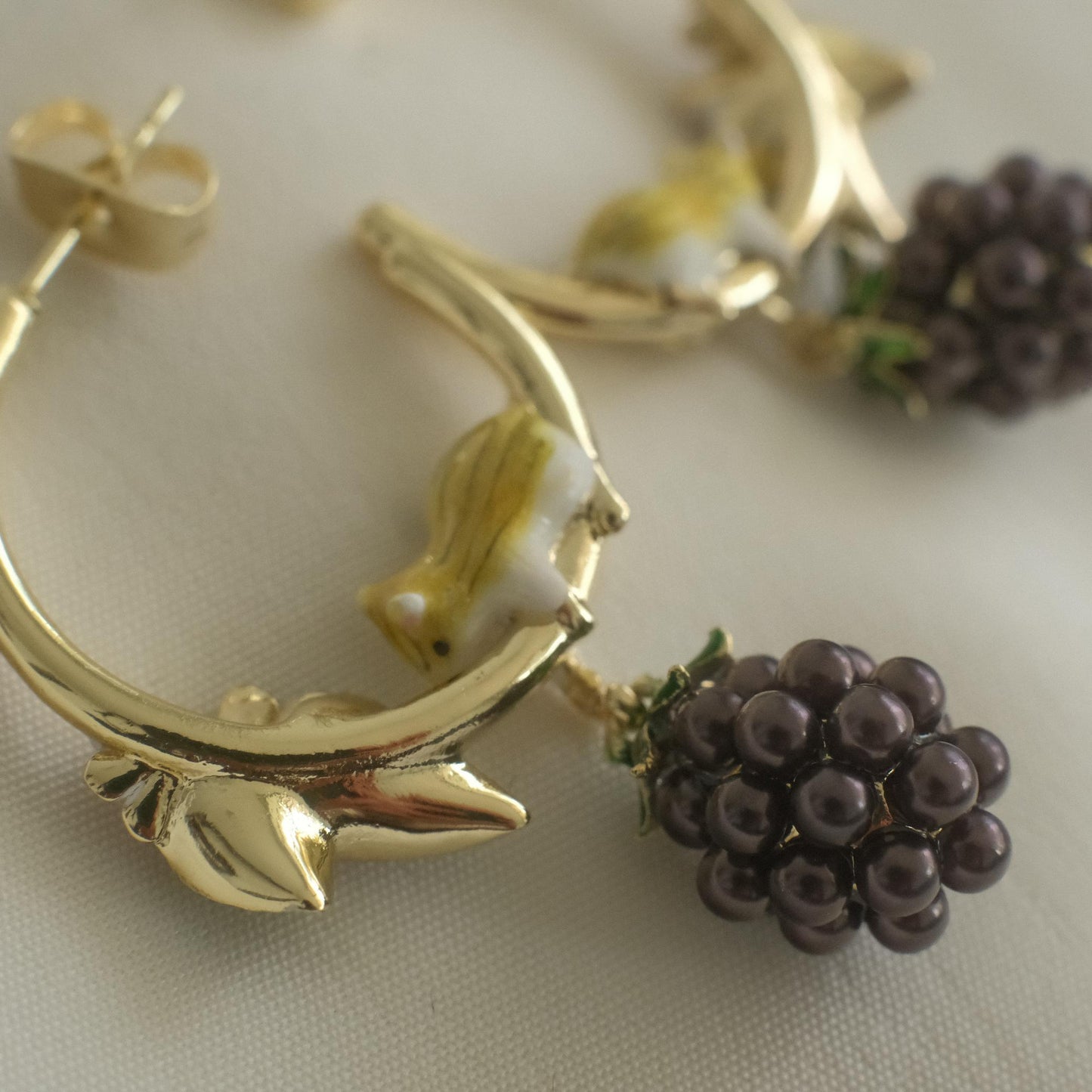 Blackberry Mouse Hoop Earrings