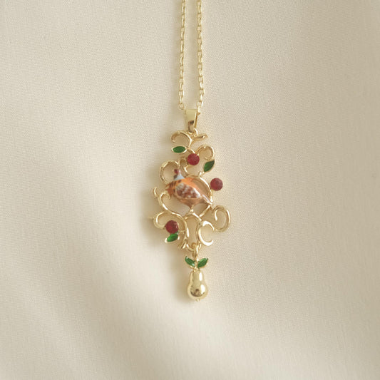 Partridge and Parl Lattice Pendant