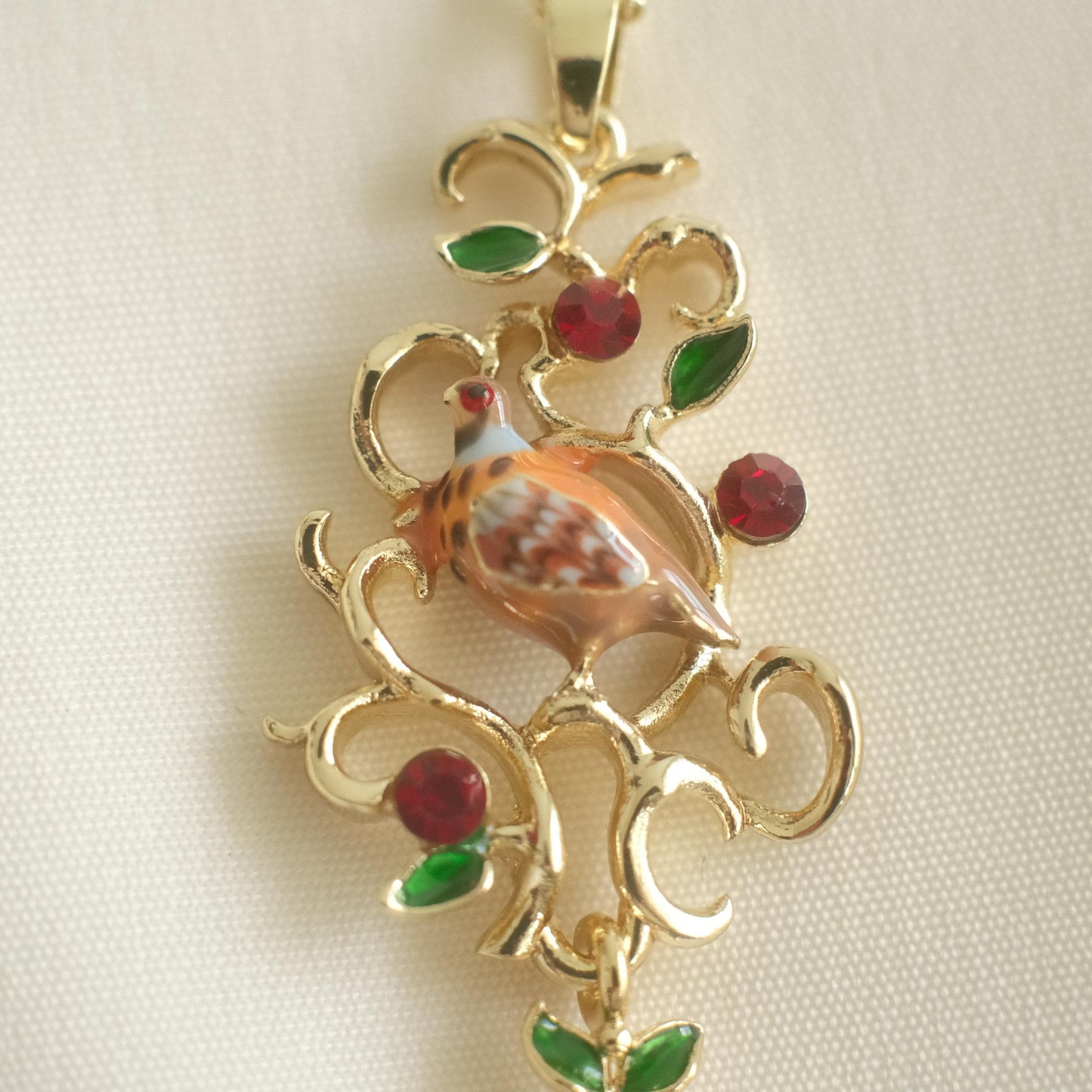 Partridge and Parl Lattice Pendant