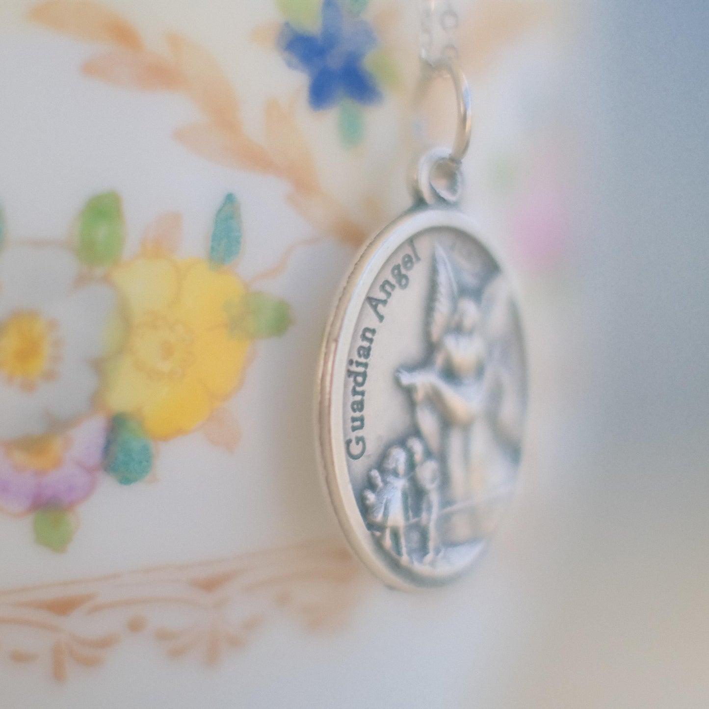The Italian Médaille Pendant Necklace Collection: Guardian Angel