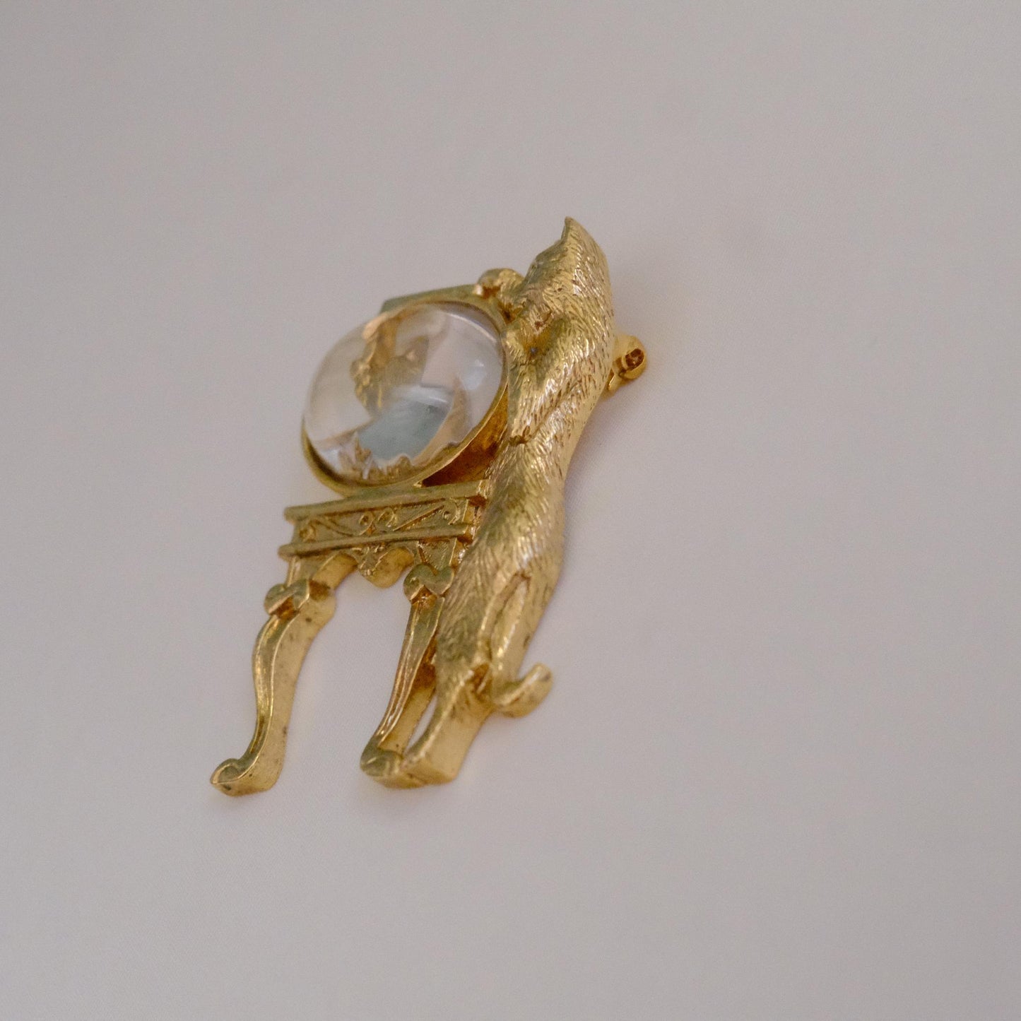 Cat & Fish Figural Brooch