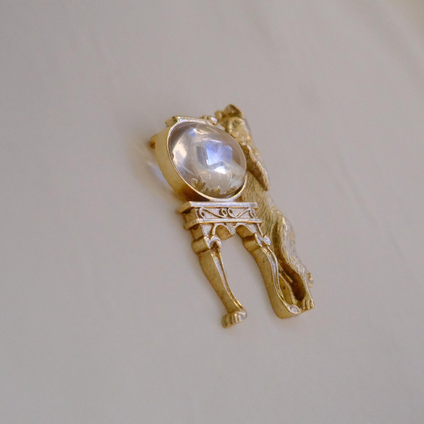 Cat & Fish Figural Brooch