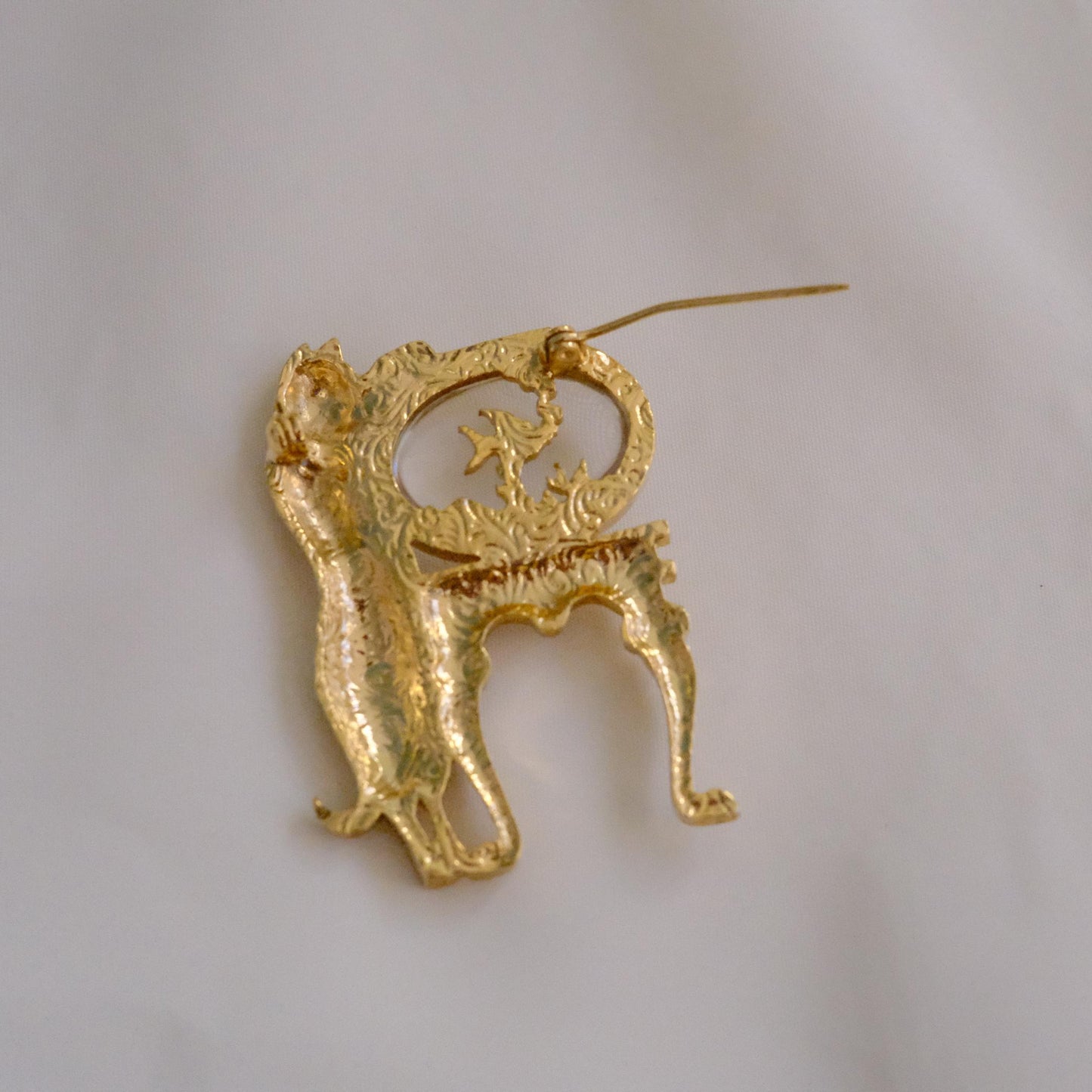 Cat & Fish Figural Brooch