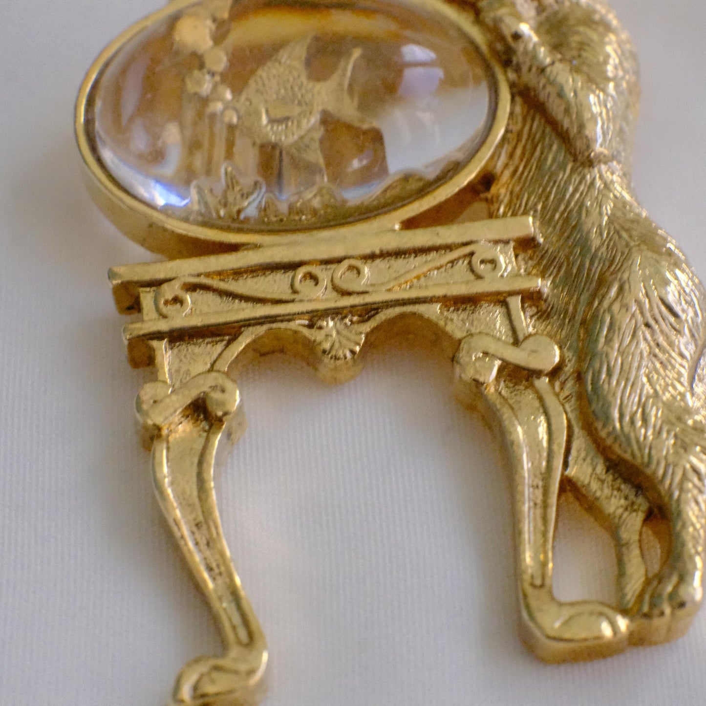 Cat & Fish Figural Brooch