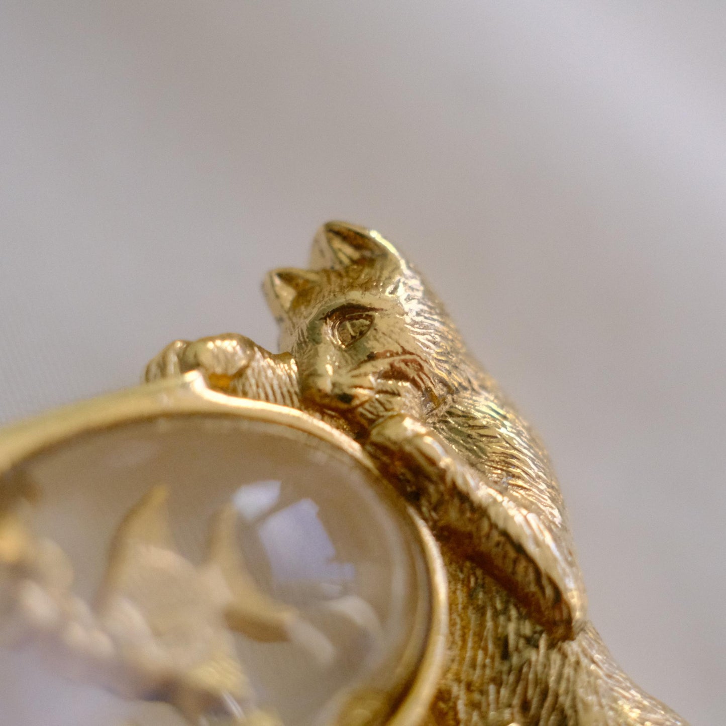 Cat & Fish Figural Brooch