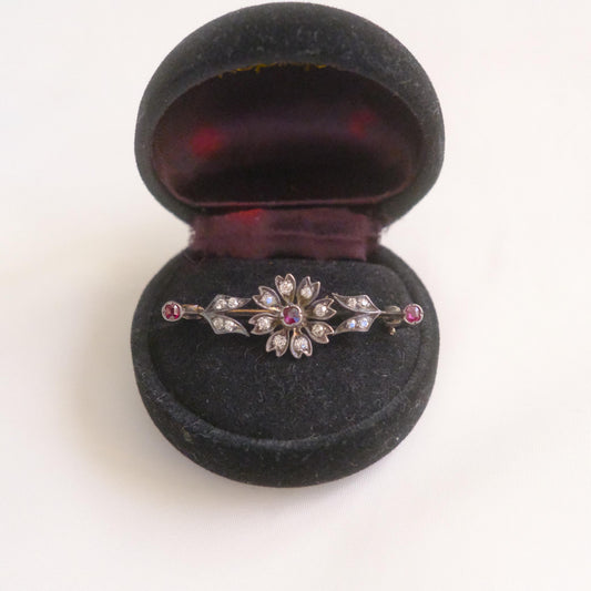 Vintage Floral Bar Brooch