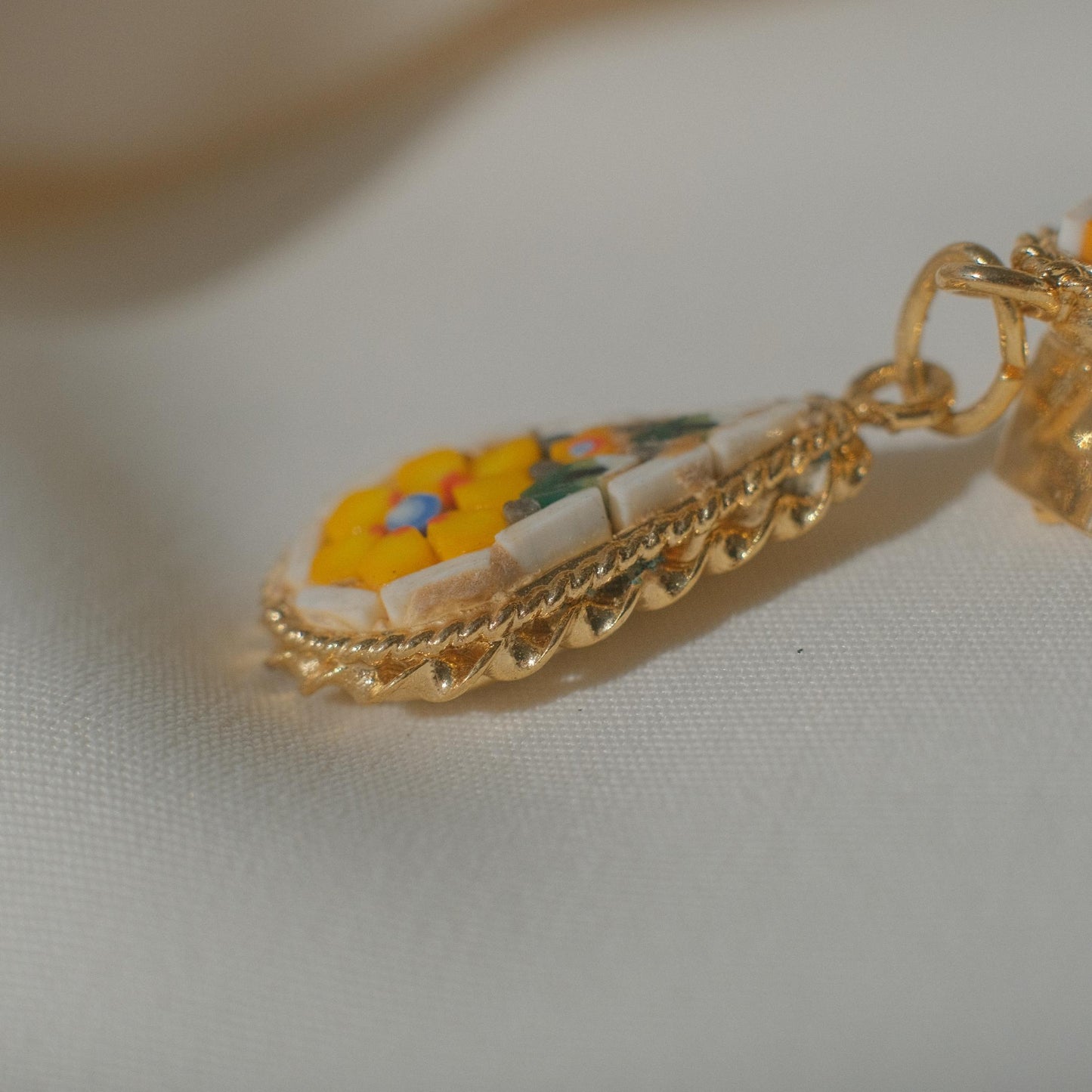Vintage Italian Micromosaic Drop Earrings