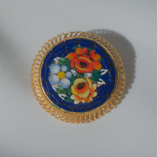 Vintage Italian Micromosaic Brooch