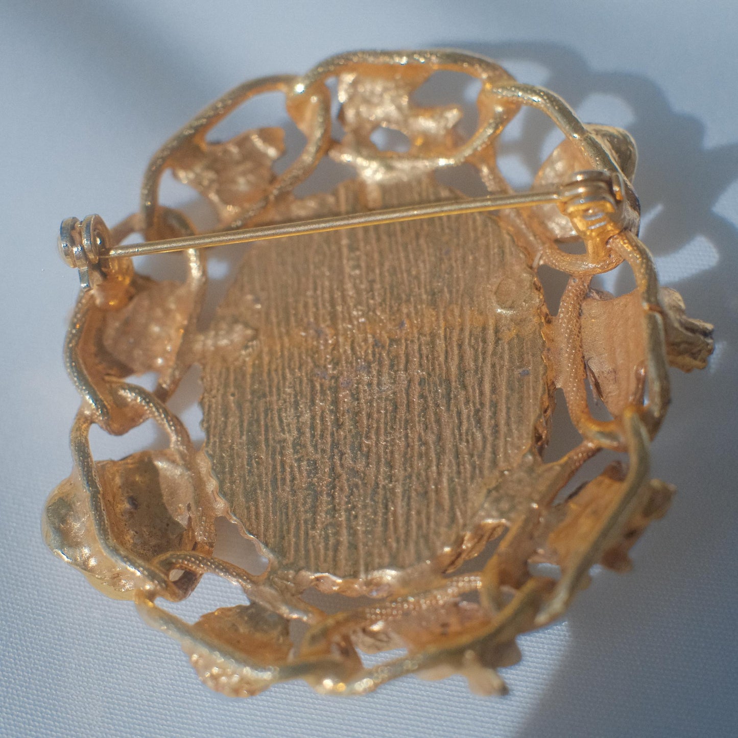 Vintage Cameo Brooch with Detailed Frame