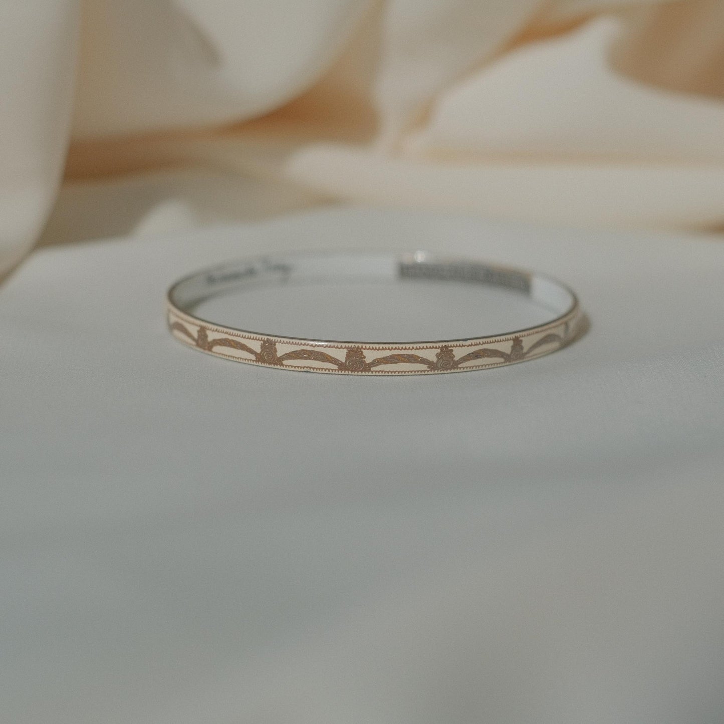 Vintage Michaela Frey Enamel Bangle with Arch Motif