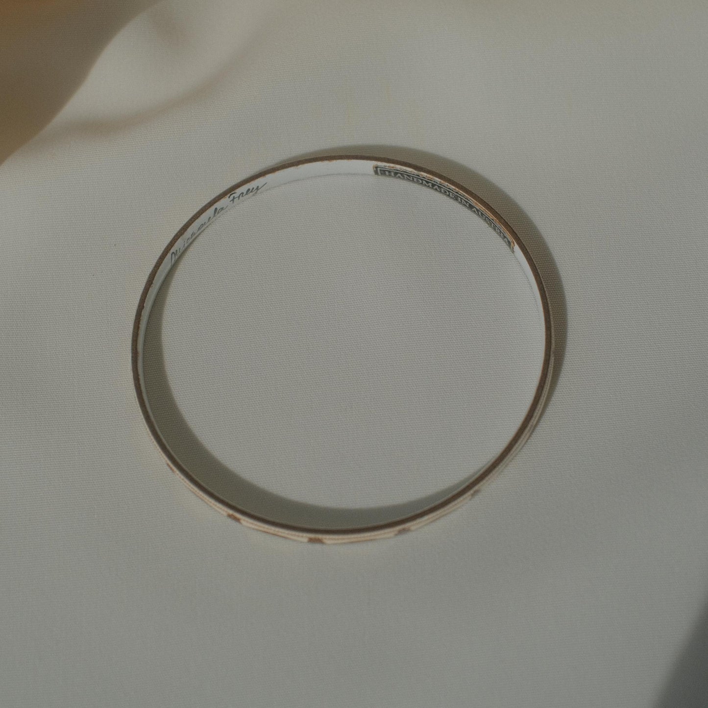 Vintage Michaela Frey Enamel Bangle with Arch Motif
