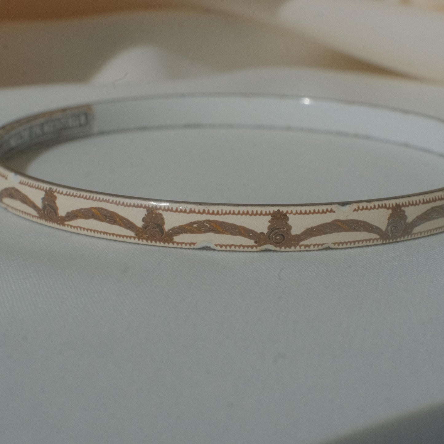 Vintage Michaela Frey Enamel Bangle with Arch Motif