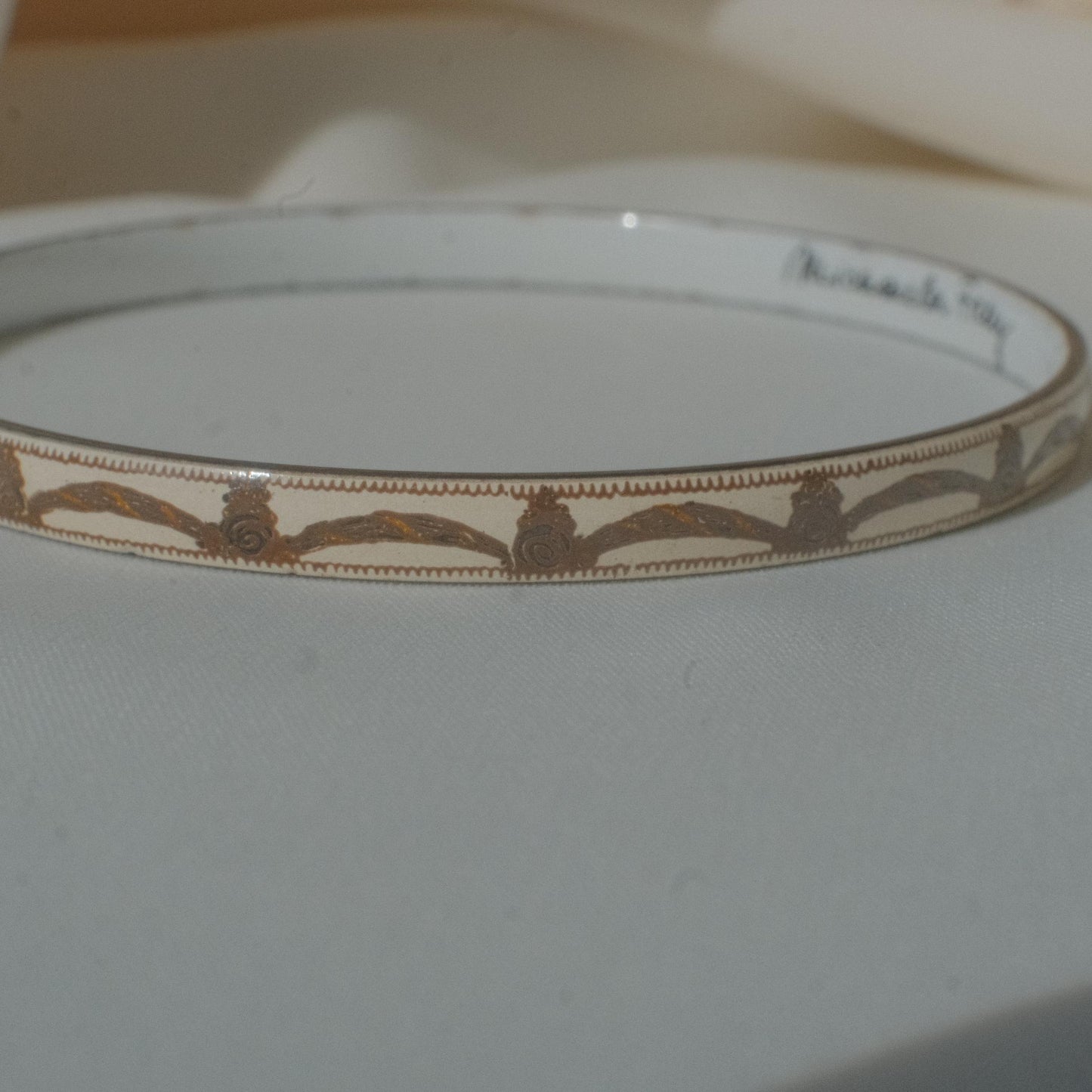 Vintage Michaela Frey Enamel Bangle with Arch Motif