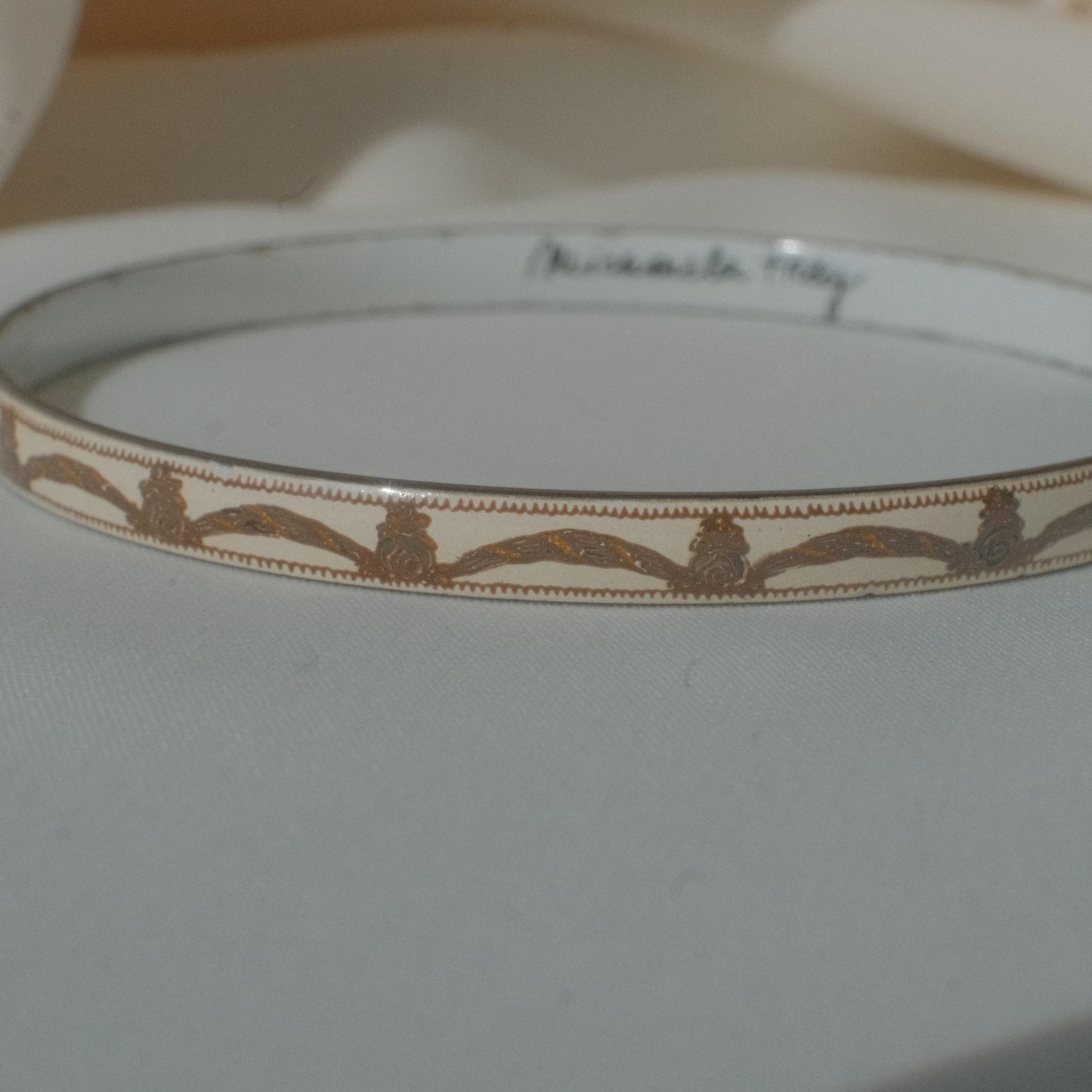 Vintage Michaela Frey Enamel Bangle with Arch Motif