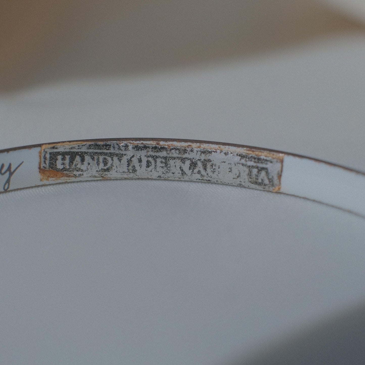 Vintage Michaela Frey Enamel Bangle with Damask Motif