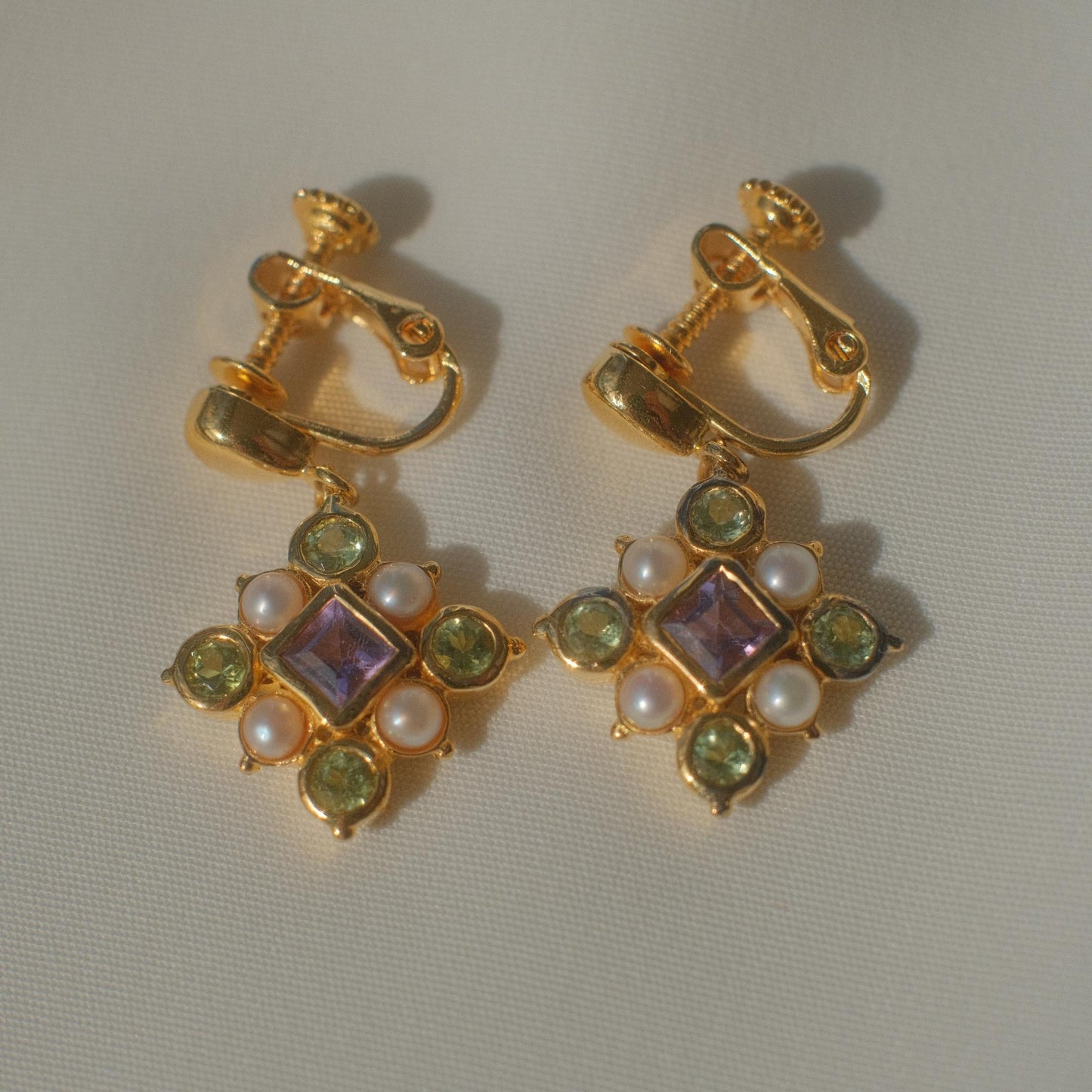 Vintage quatrefoil earrings