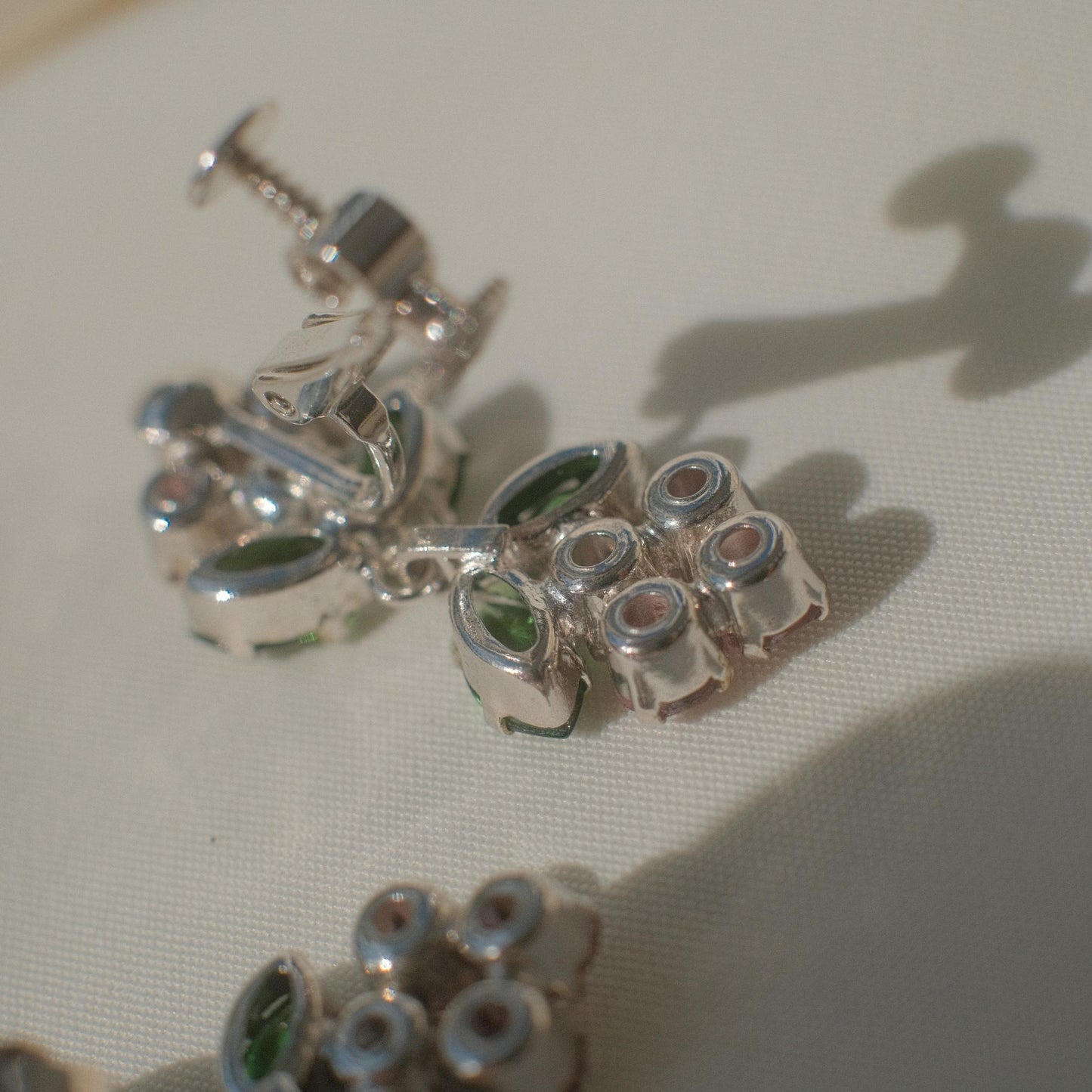 Vintage rhinestone floral earrings