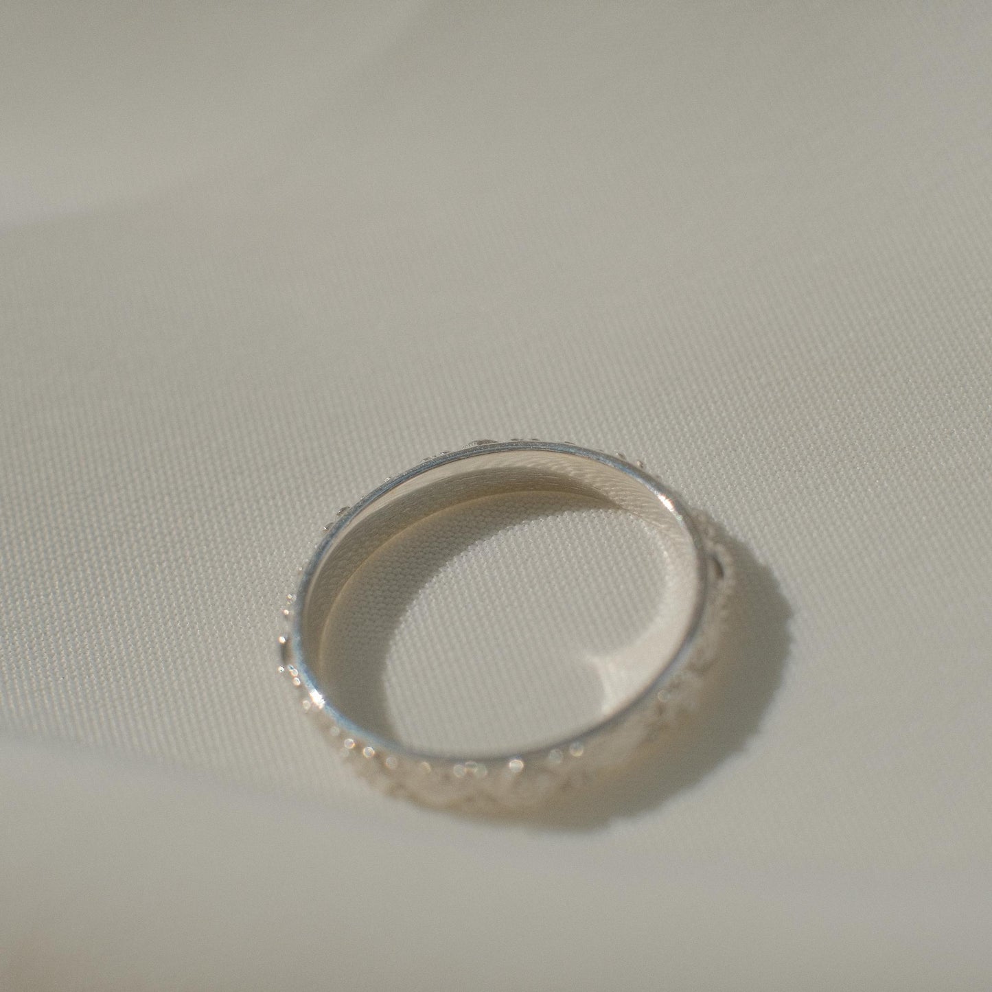 EMMA KRAFFT Victorian Wedding Band in Silver