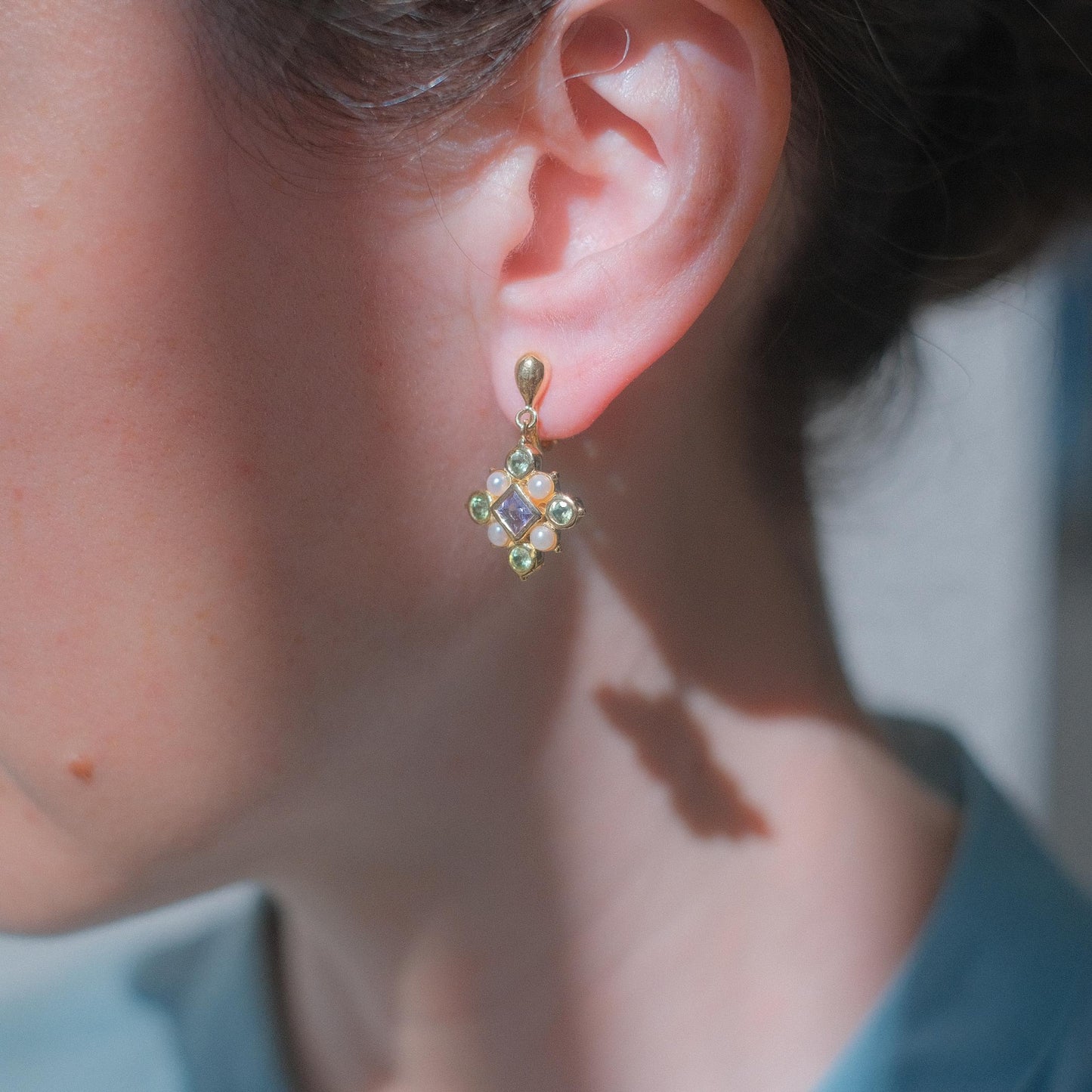 Vintage quatrefoil earrings
