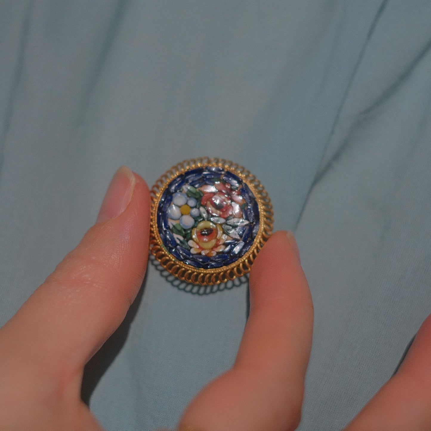 Vintage Italian Micromosaic Brooch