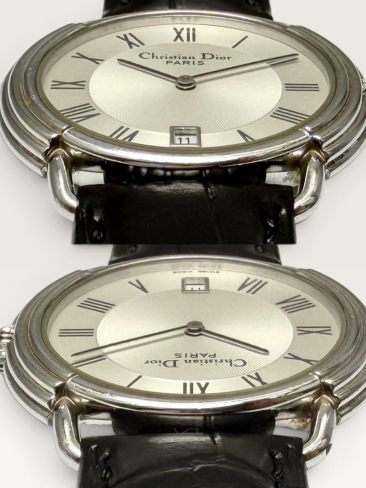 Christian Dior  Guilloché Roman Date Vintage Watch