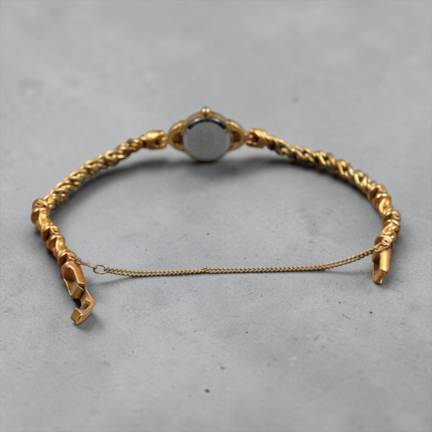 Seiko Ruby-Tone Stone Small-Case Gold Twist-Chain Watch