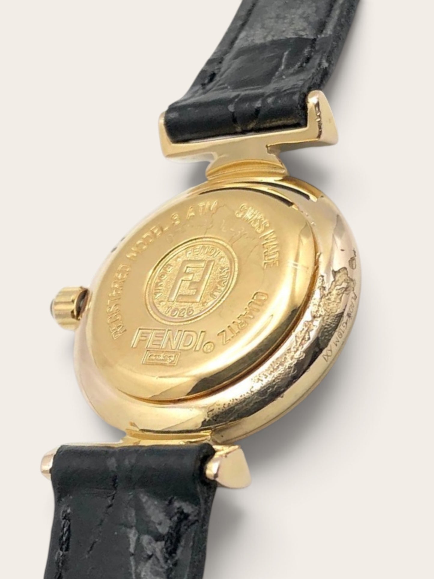 FENDI  Zucca Black Dial Gold-Tone Vintage Watch