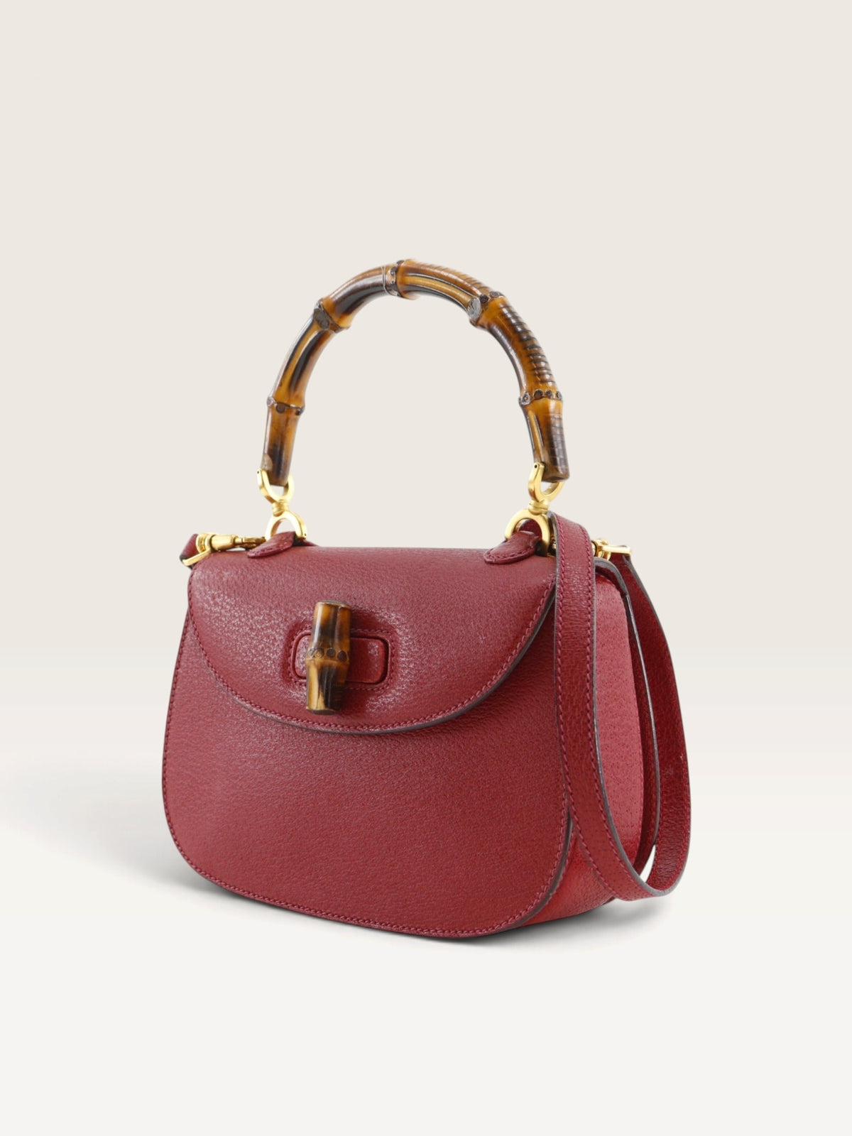 GUCCI Bamboo 2-Way Red Leather Bag – Vintage