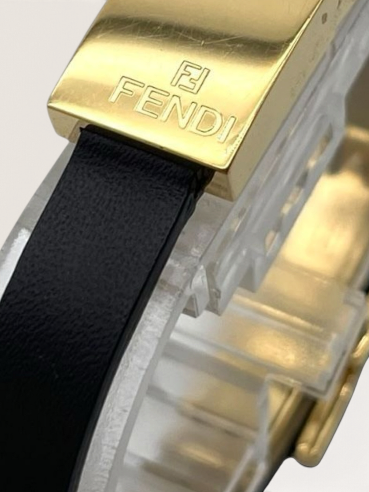 Vintage FENDI Gold-Tone Leather Strap Watch