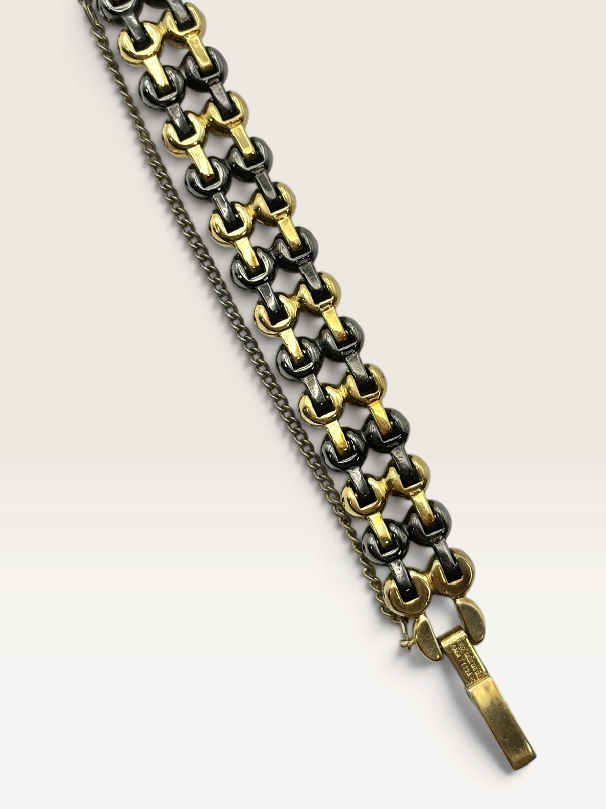 SEIKO 1E20-0290 Vintage Two-Tone Beaded Bracelet Quartz Watch
