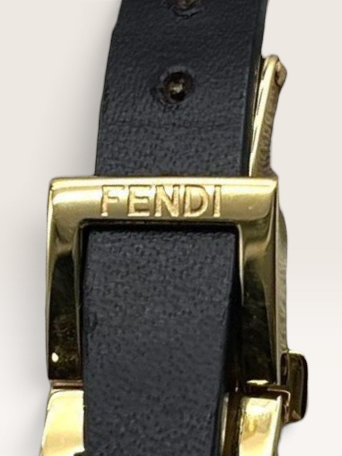 Vintage FENDI Gold-Tone Leather Strap Watch
