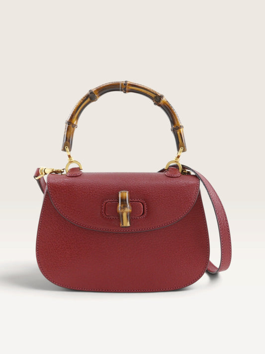 GUCCI Bamboo 2-Way Red Leather Bag – Vintage